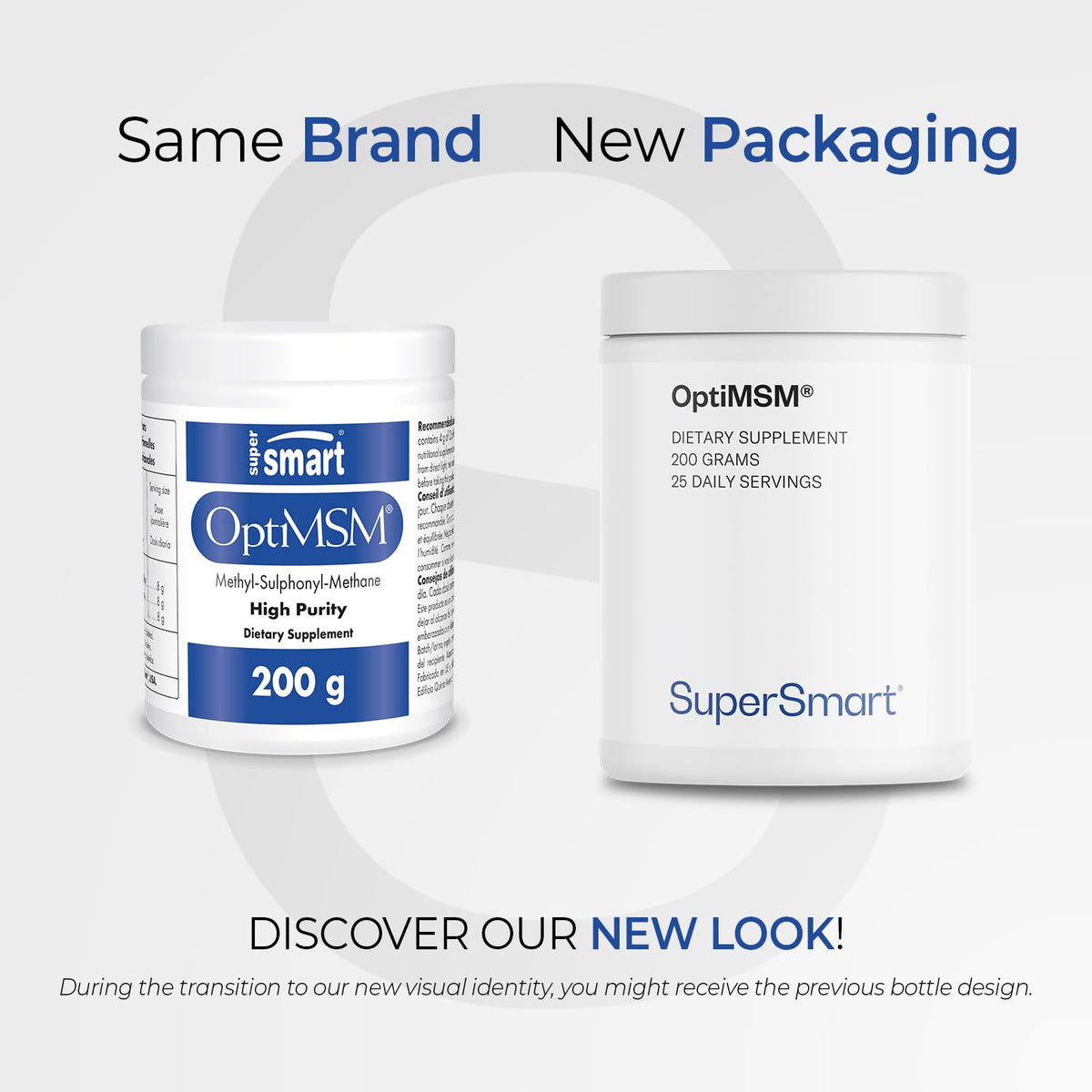 SuperSmart methylsulfonylmethane organic sulfur pure powder supplement container
