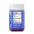 OLLY melatonin and L-Theanine dietary supplement container on a clean background.