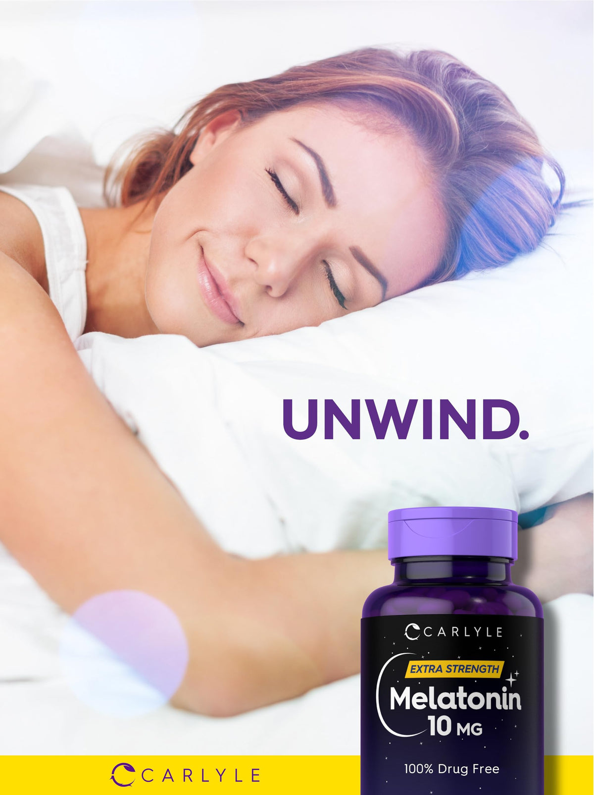 Authentic imported Carlyle Melatonin 10mg packaging showcasing premium dietary supplement bottle
