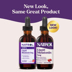 Natrol Liquid Melatonin close up of the liquid sleep aid nutritional facts panel