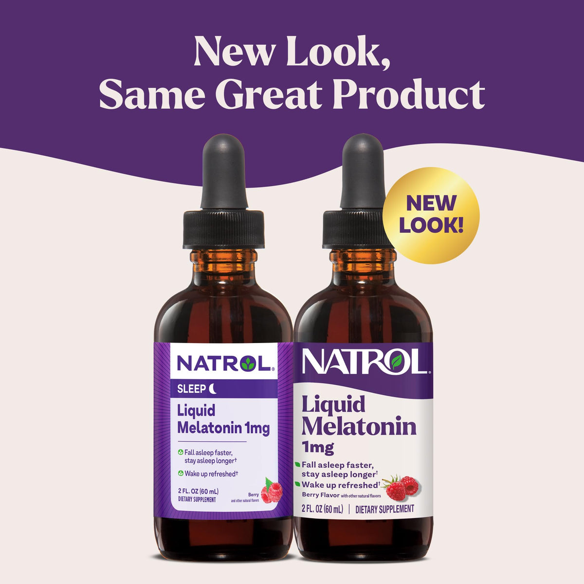 Natrol Liquid Melatonin close up of the liquid sleep aid nutritional facts panel