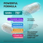 Close-up view of the non-GMO and gluten-free seals on Nutraharmony sleep supplements.