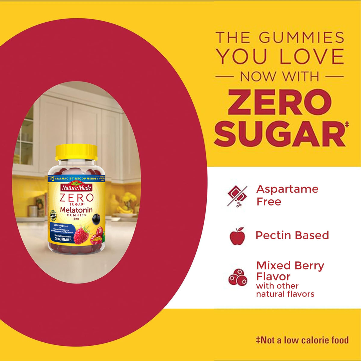 Nature Made Extra Strength Melatonin 70 strawberry flavored gummies texture view