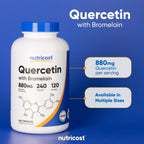 Close up of Nutricost Quercetin 880mg dietary supplement bottle