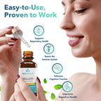 Breathium liposomal mullein extract liquid tincture back label detailing nutrition and ingredient facts.