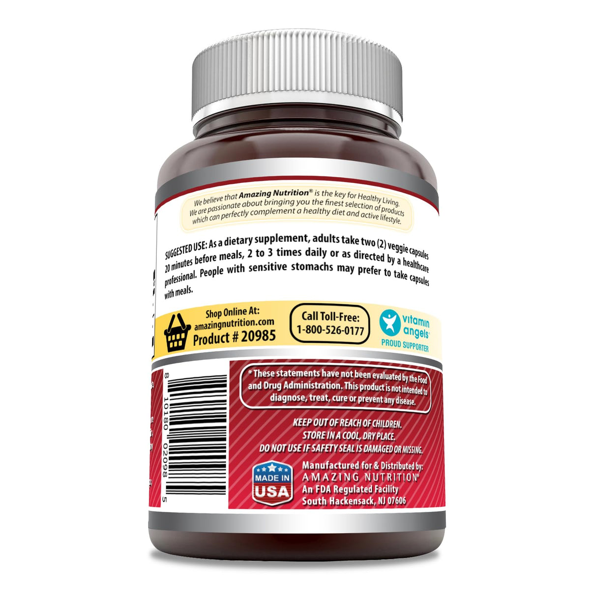 Supplement facts label of Amazing Nutrition Quercetin 800mg