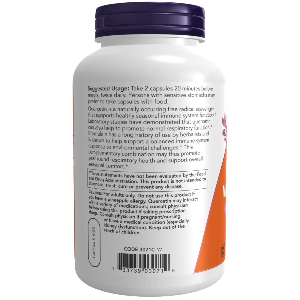 Now Foods Quercetin with Bromelain 240 vegetarian capsules