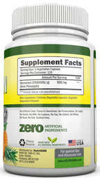 NutriONN Bromelain bottle label supplement facts view