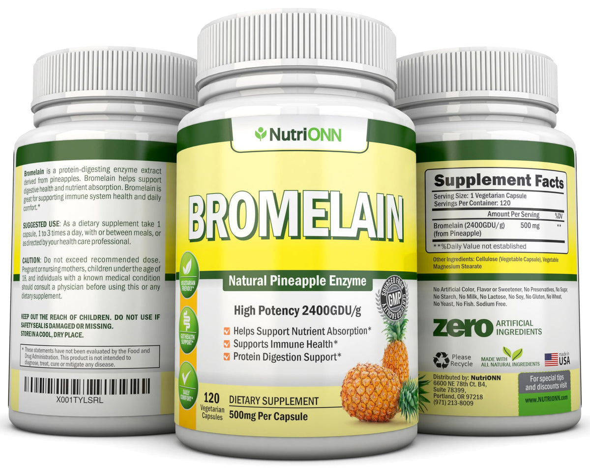 NutriONN Bromelain pineapple enzyme extract container