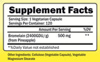 NutriONN Bromelain 120 count bottle nutritional information