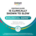 Centrum Silver Women 50 Plus Multivitamin 200 Tablets angled bottle display showing the clear safety seal and cap design
