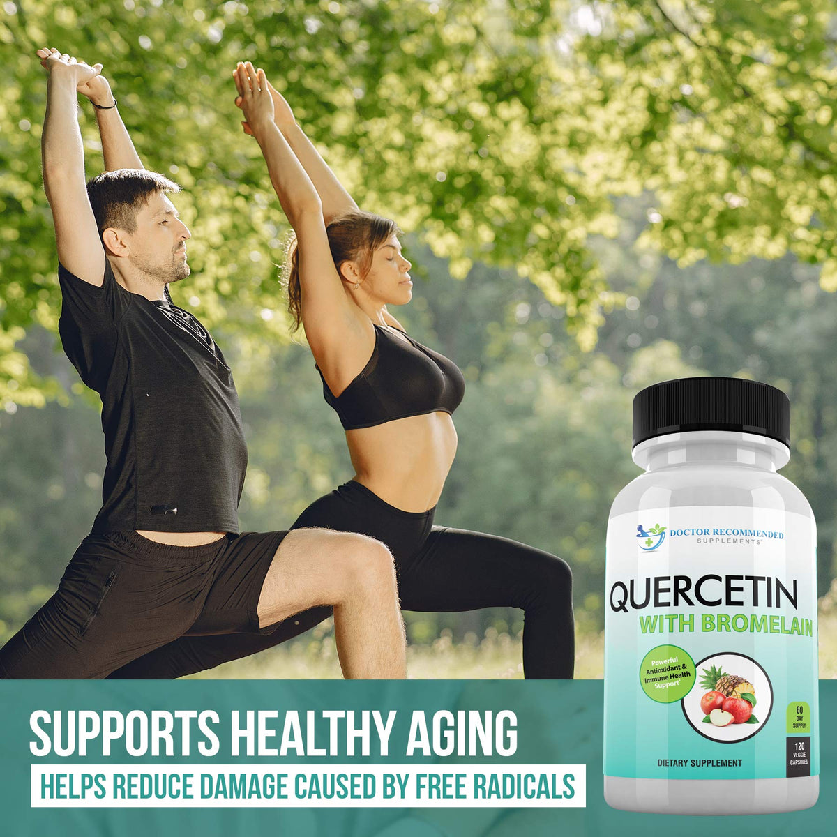 Quercetin 800mg with Bromelain supplement facts panel