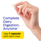 Close-up of the capsule size and appearance for Enzymedica Lacto Advanced Dairy Digestion formula