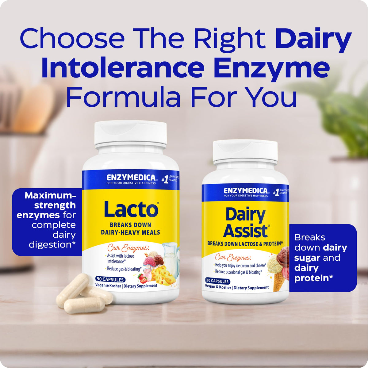 Secure authentic imported seal on the cap of Enzymedica Lacto 90 capsules bottle from the USA