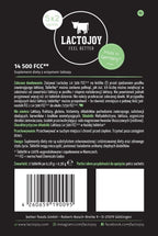 LactoJoy Lactase Digestive Supplement 14500 FCC tablets inside individual portable sachets for on the go dairy consumption