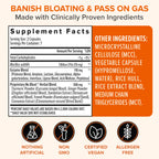 Close up of Zenwise Health No Bloat capsules detailing the organic ginger dandelion and lactase formula