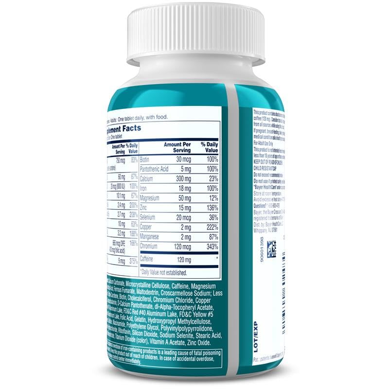 Clear scale view of the One A Day 120 tablets bottle highlighting the size proportions and authentic USA product details.