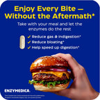 Imported Enzymedica gut health supplement bottle highlighting Thera-blend technology benefits