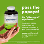 Side angle view of the authentic American Health digestive enzyme bottle illustrating vegetarian and gluten free seals.