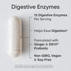 Sports Research digestive enzymes with probiotics and ginger supplement packaging details
