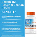 Doctor's Best digestive supplement 120 capsules label showing supplement facts and ingredients.