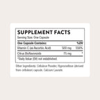 Thorne Vitamin C with Flavonoids dietary supplement bottle displaying clear ingredient list and serving sizes