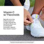 Authentic imported Thorne Vitamin C capsule bottle angled view illustrating pure allergen free formula details