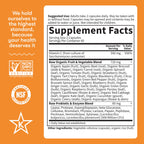 Back label details outlining raw probiotics and active digestive enzyme counts for comprehensive wellness support