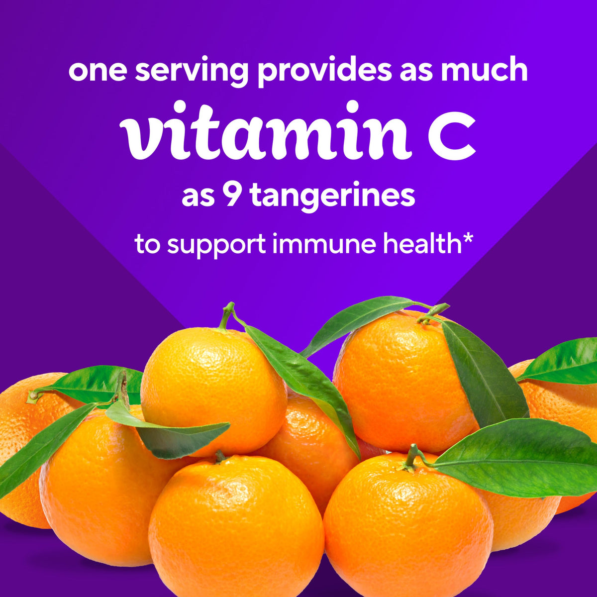 Close up of 150 count Vitafusion Power C chewable orange gummies bottle cap