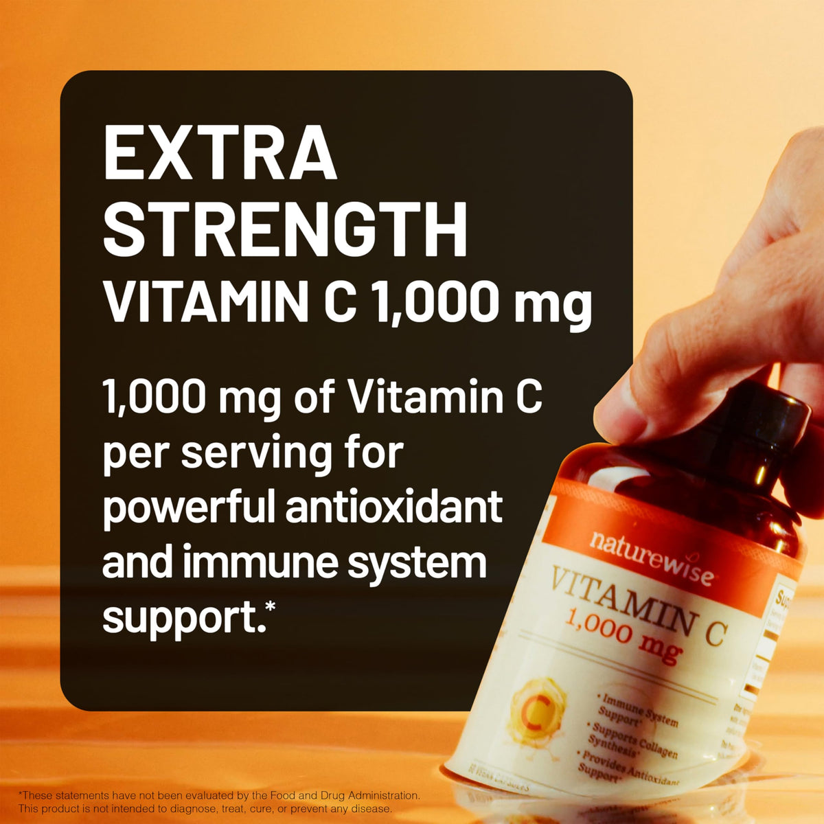 NatureWise extra strength vegan capsules nutritional facts label showing 1000mg dosage details