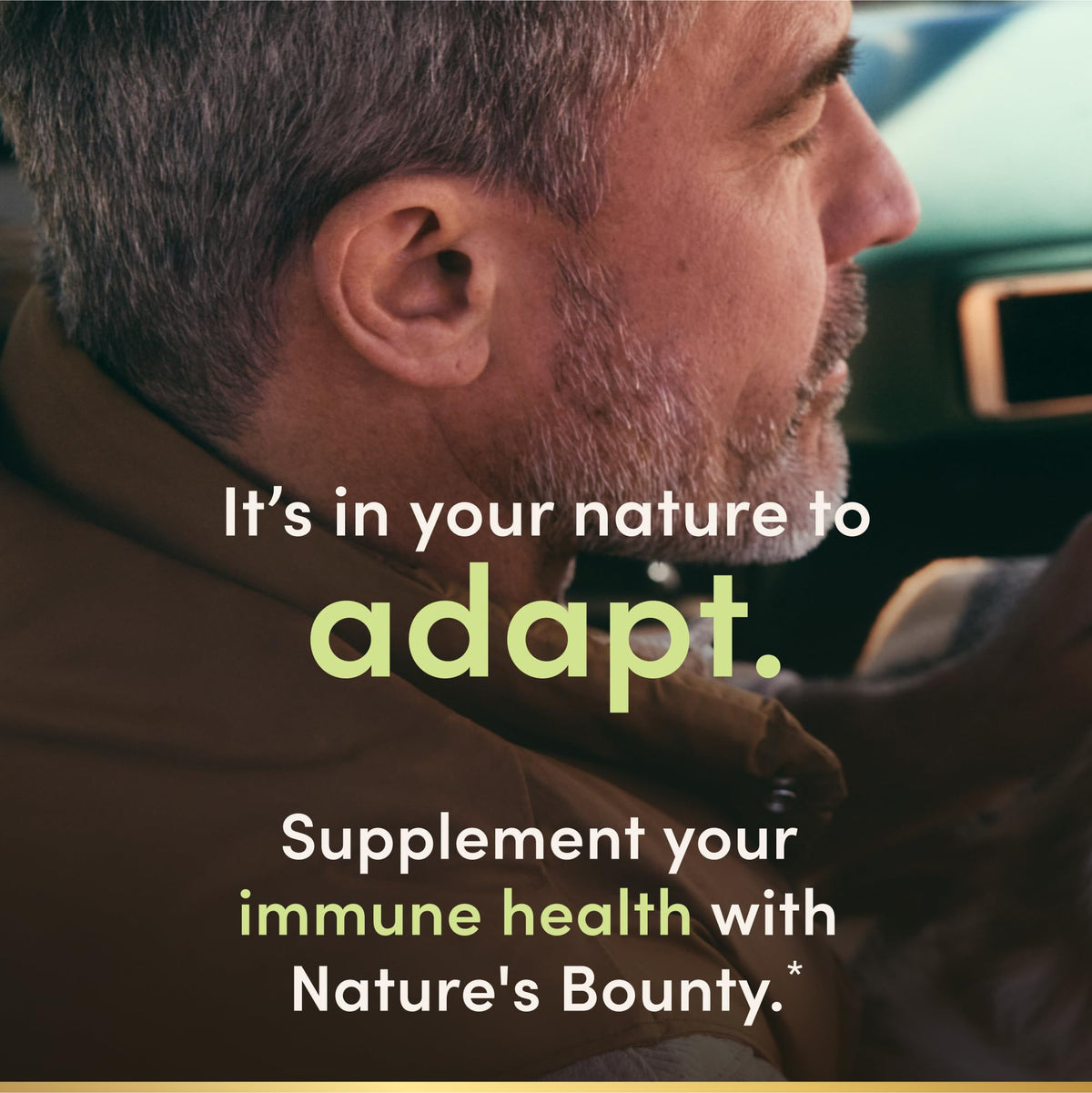Close up of Nature's Bounty Immune 24 Hour Plus rapid release softgels on a clean background.