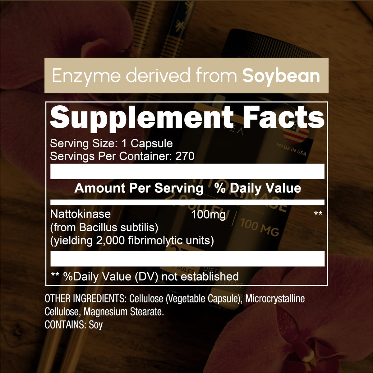 Zenavea 2000 FU vegan capsules packaging details showing non-GMO and gluten-free labels.