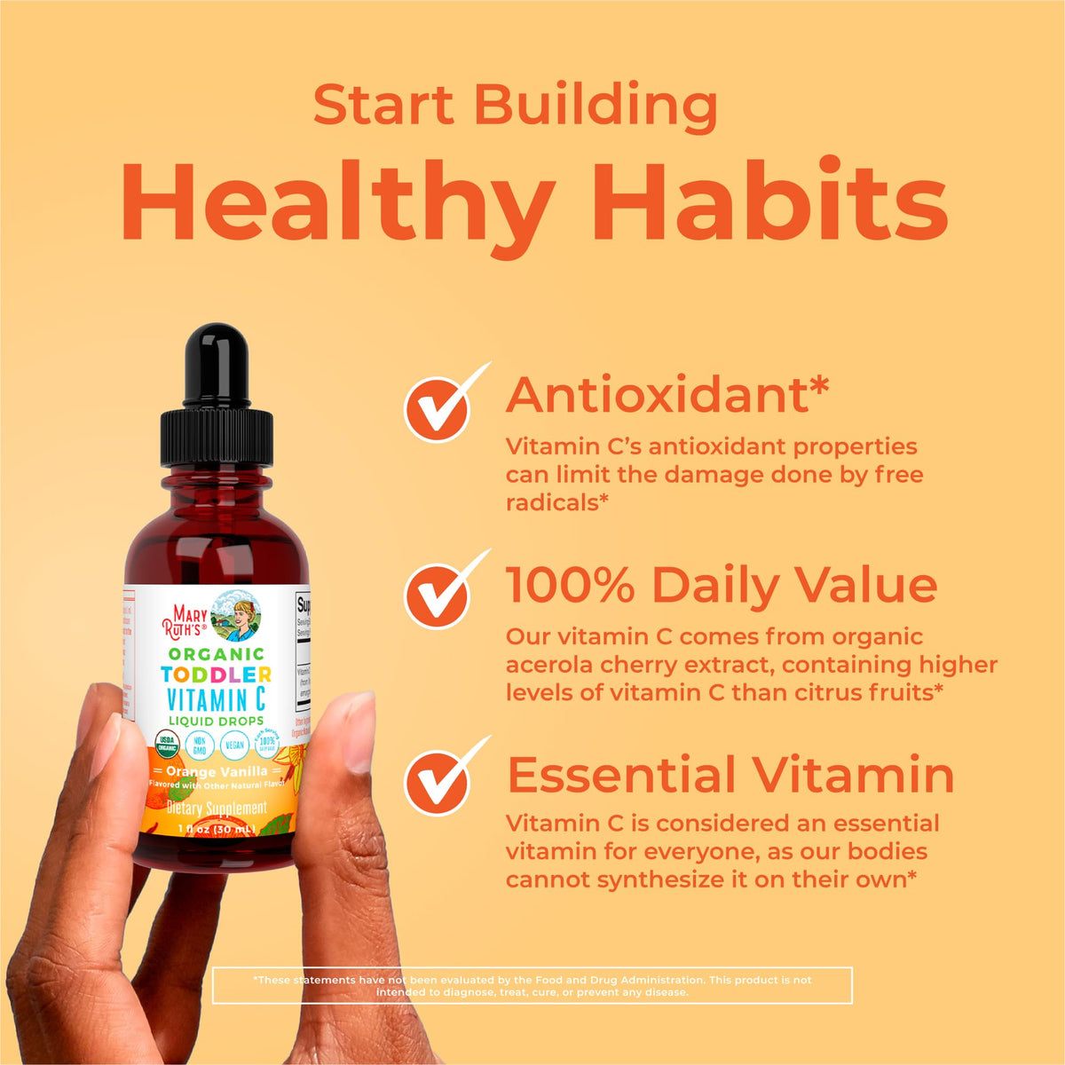 Vegan sugar free toddler immune support liquid drops ingredient information