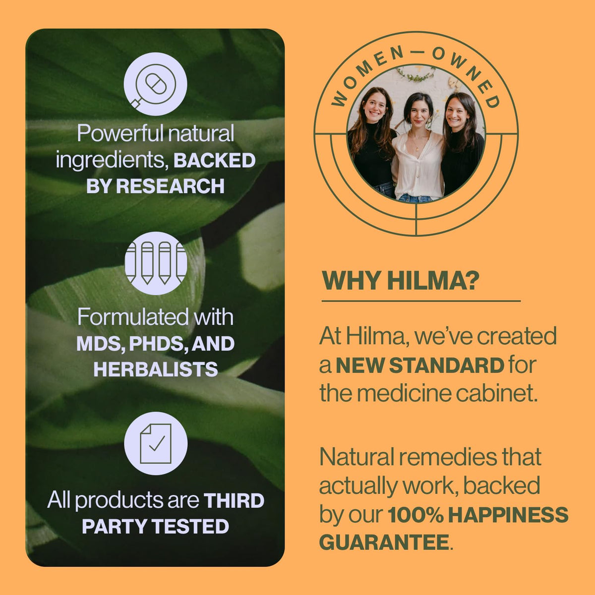 Hilma non GMO gluten free digestive health capsules for women