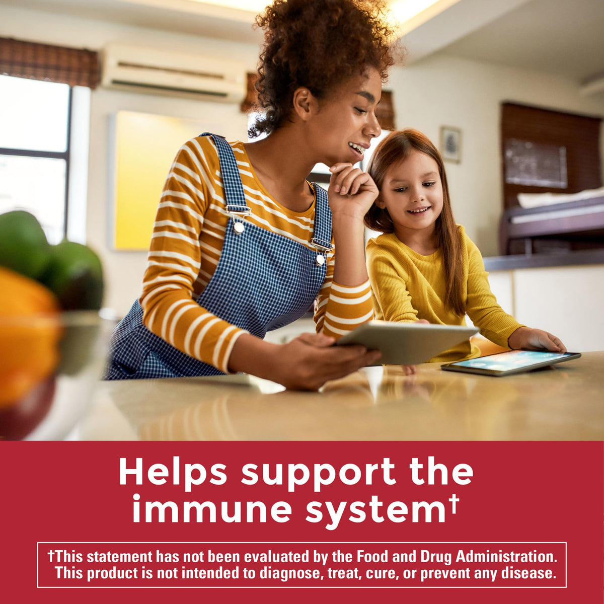 Nature Made sugar free adult immune support supplement nutritional facts label