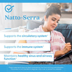 Doctor's Best Natto-Serra imported cardiovascular wellness supplement bottle packaging layout view.