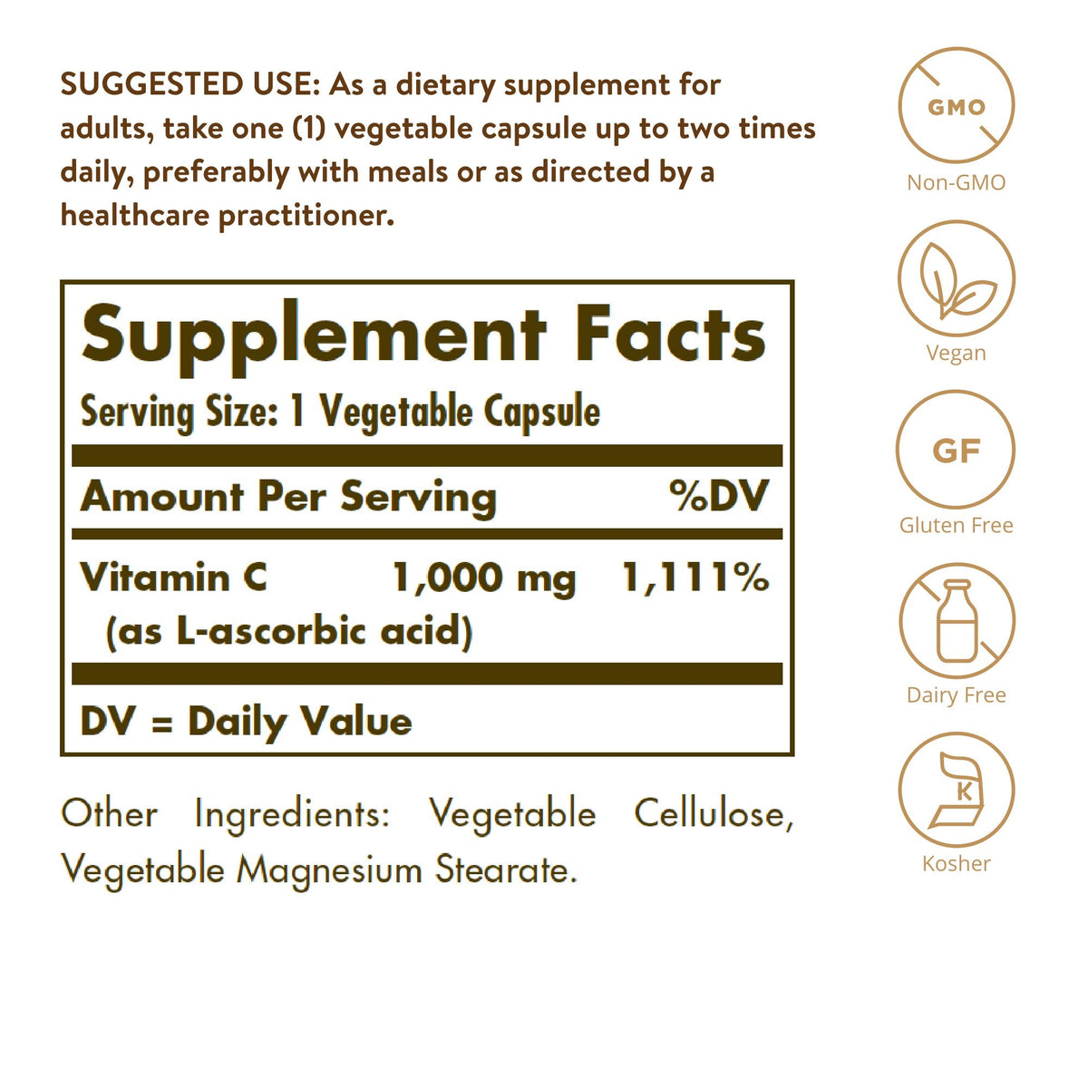 Solgar premium vitamin c vegetable capsules for antioxidant defense