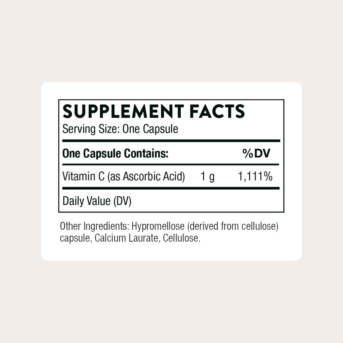 Thorne ascorbic acid sixty vegetarian capsules for collagen formation and skin health