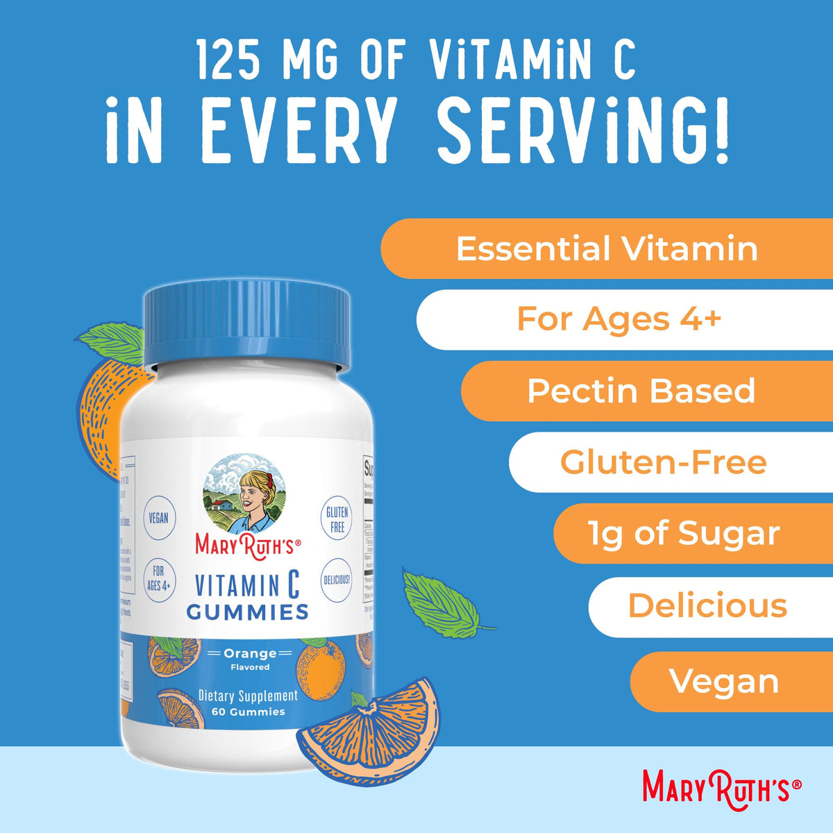 Gelatin free organic cane sugar chewable vitamins bottle placement
