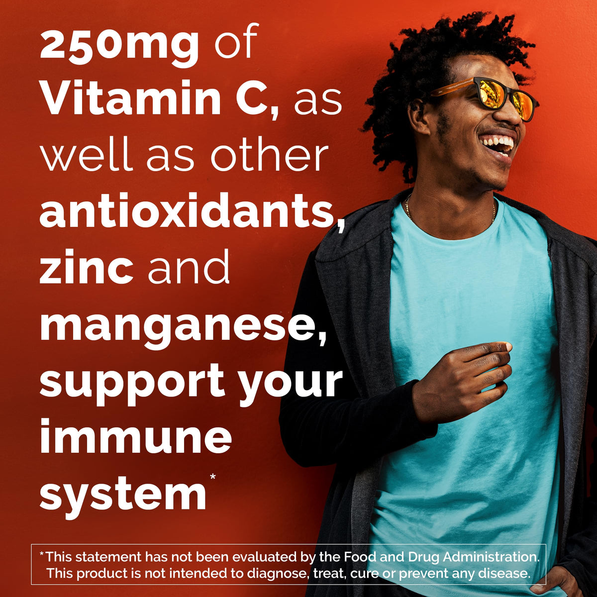 Emergen-C daily immunity defense gummies side view highlighting nutrition facts and B vitamins