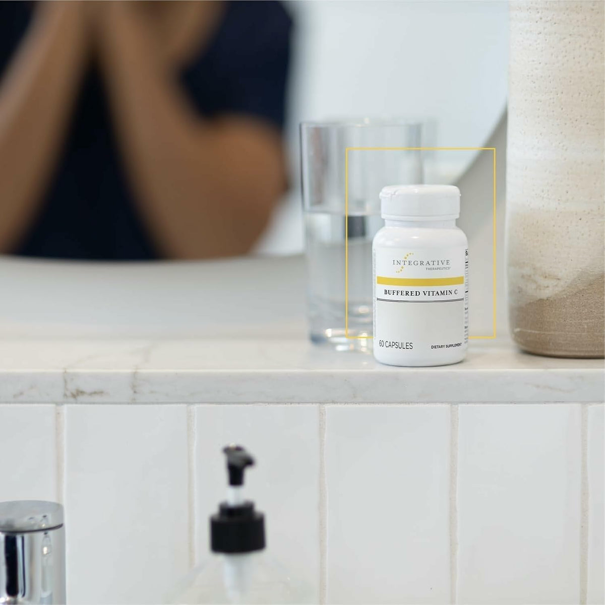 Close up view of premium vegan capsule dietary supplement from Integrative Therapeutics USA