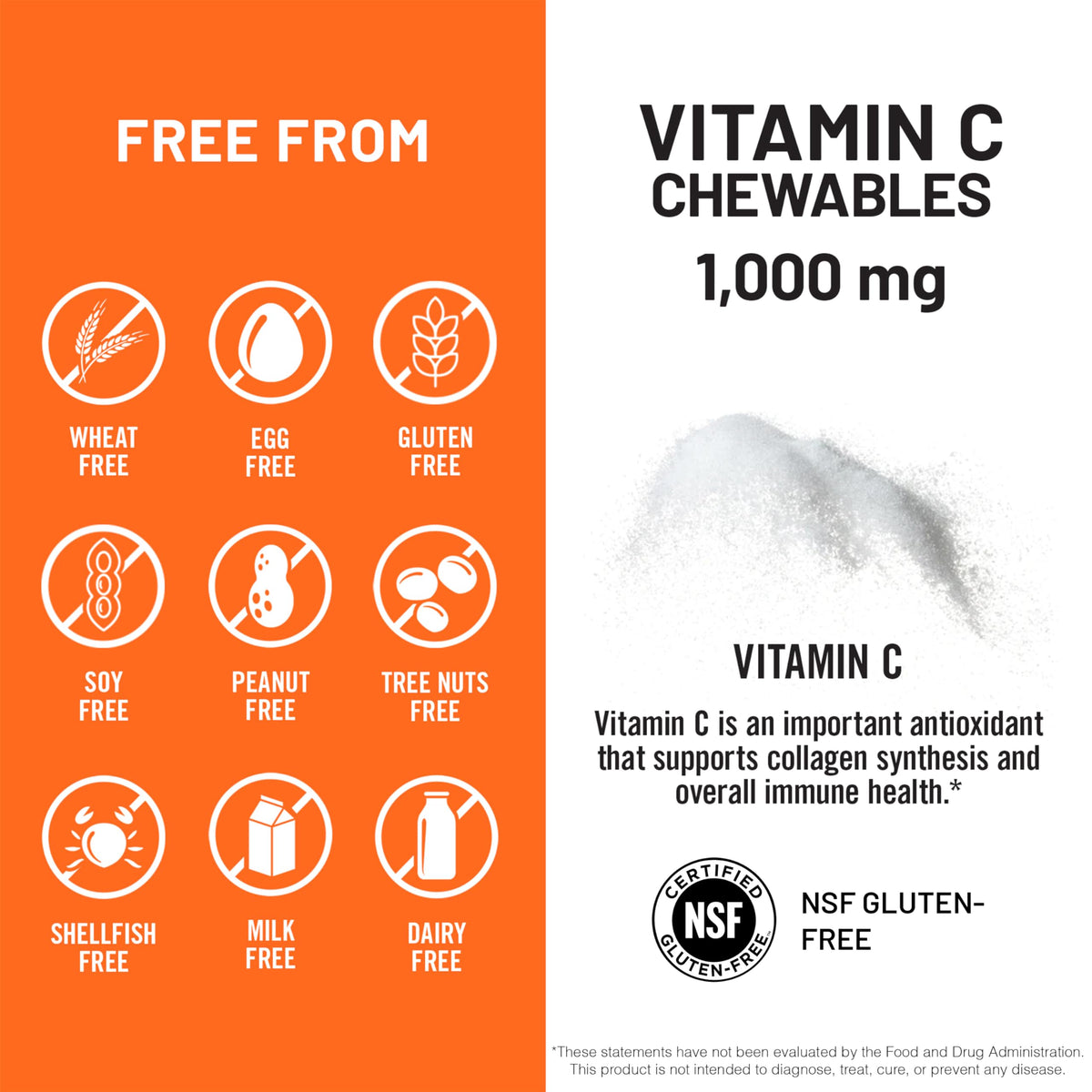 Close-up of NatureWise Vitamin C chewables demonstrating the premium packaging and clear ingredient listing.