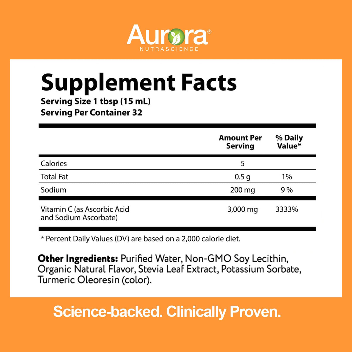 Side view of Aurora Nutrascience Mega Pack Liposomal Vitamin C boxes showing single serve convenient sachets.