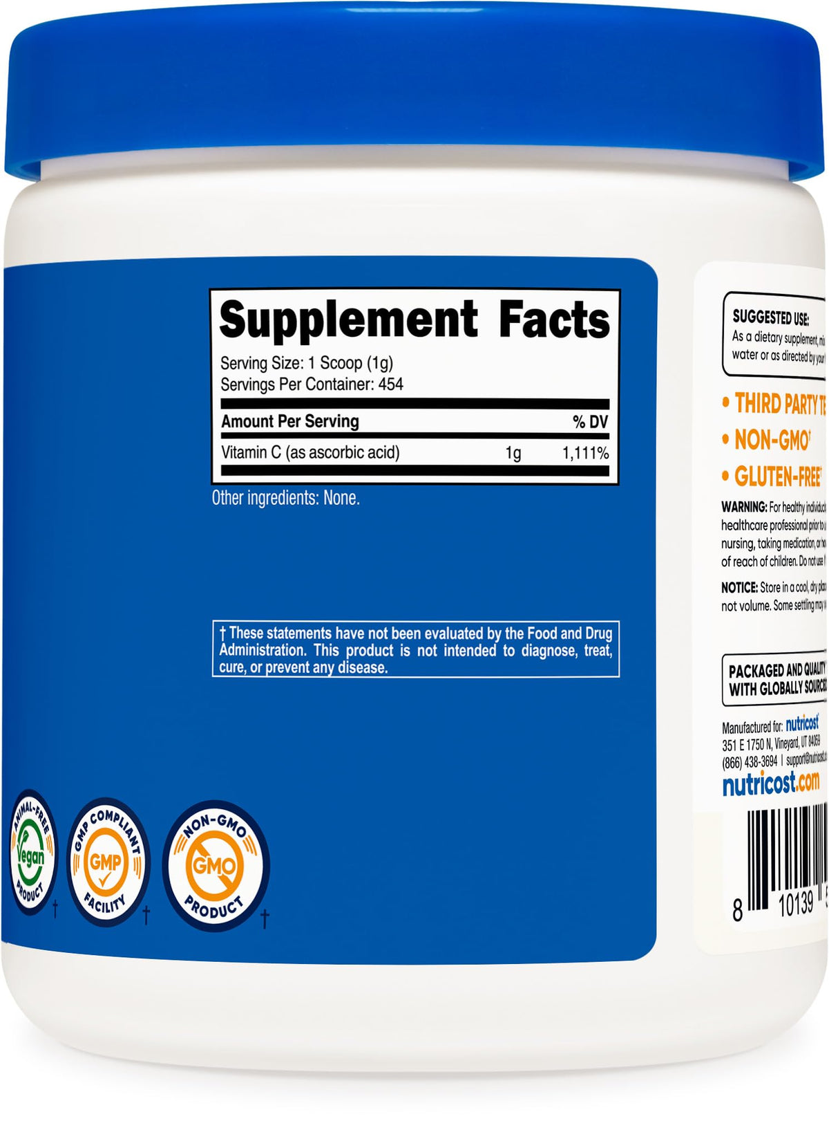Nutricost antioxidant protection Vitamin C powder for immune system support