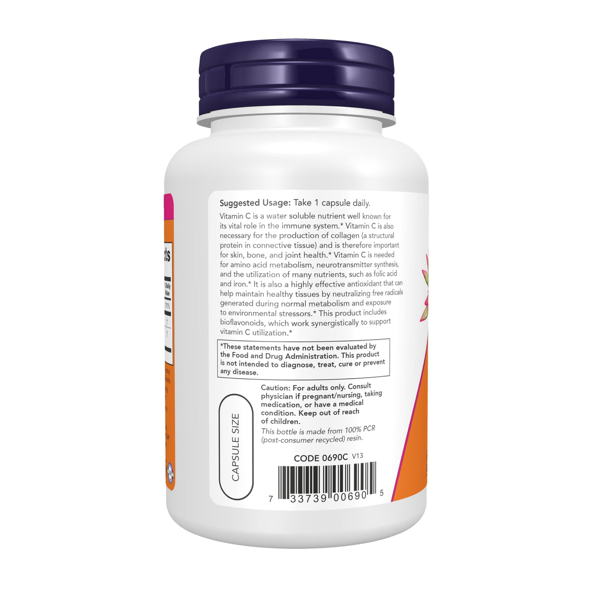 Premium USA imported NOW Foods Vitamin C capsules for skin collagen and antioxidant defense