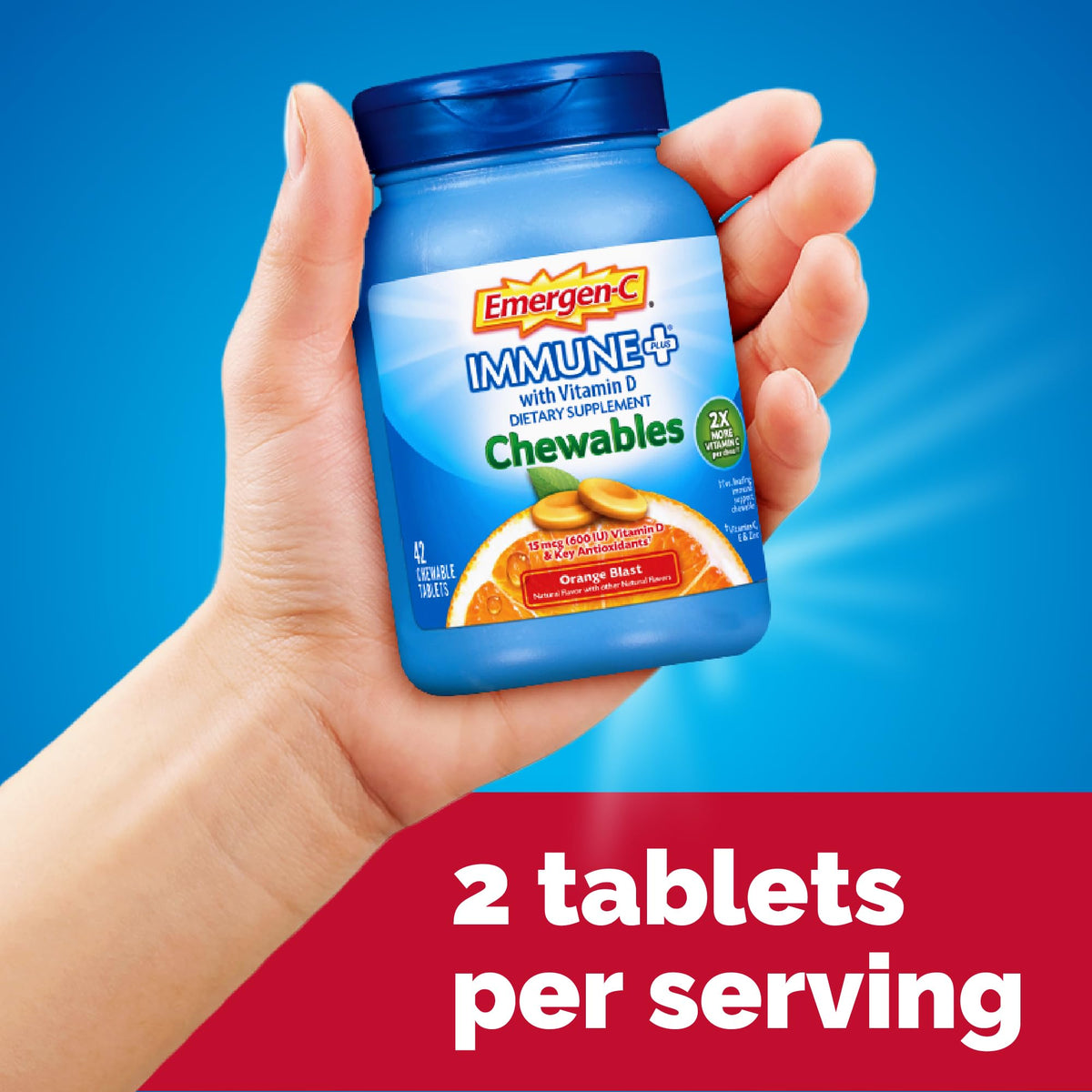 Glaxo Smith Kline Emergen-C 42 count bottle nutritional supplement ingredients panel