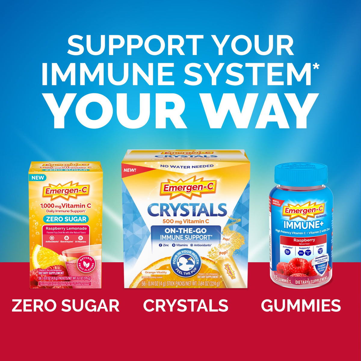 Emergen-C Immune Plus chewables with Zinc and Vitamin E side view