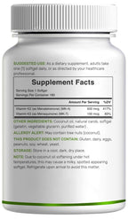 Deal Supplement Vitamin K2 non GMO third party tested certification logo