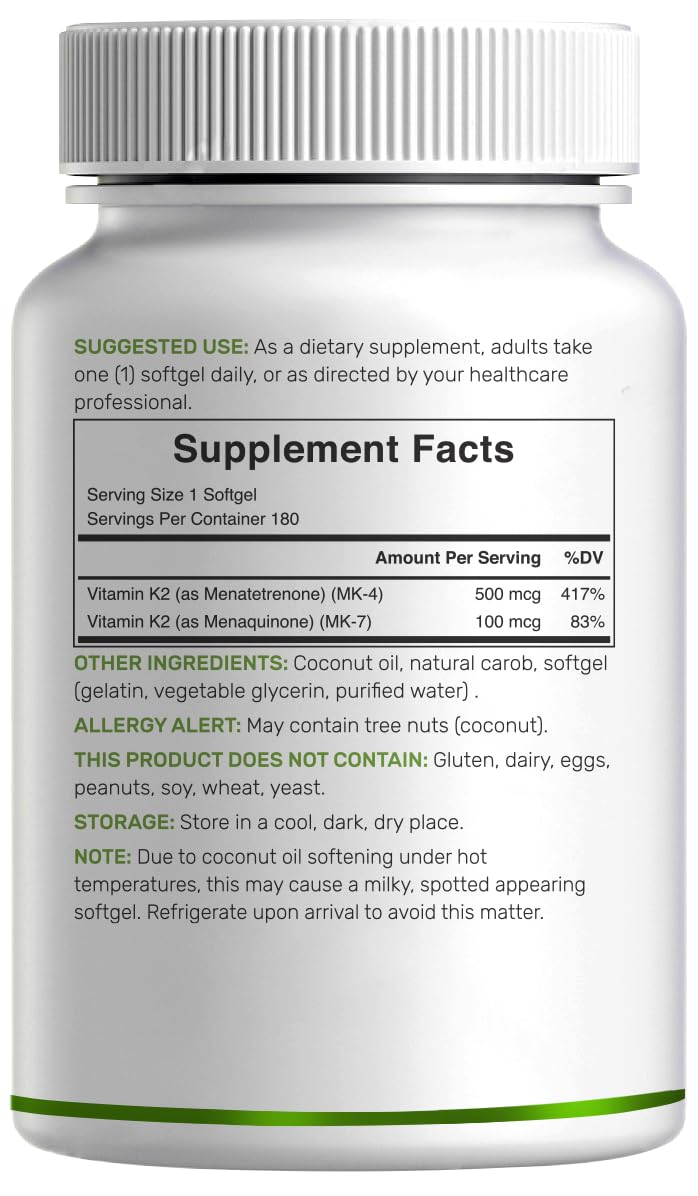 Deal Supplement Vitamin K2 non GMO third party tested certification logo