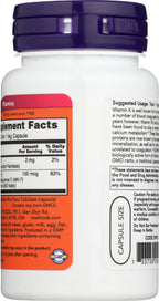 NOW Foods MK-7 Vitamin K-2 supplement facts and clean ingredient list closeup